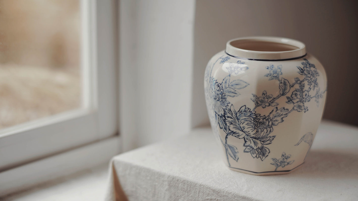 Flourishing Blooms Ceramic Vase