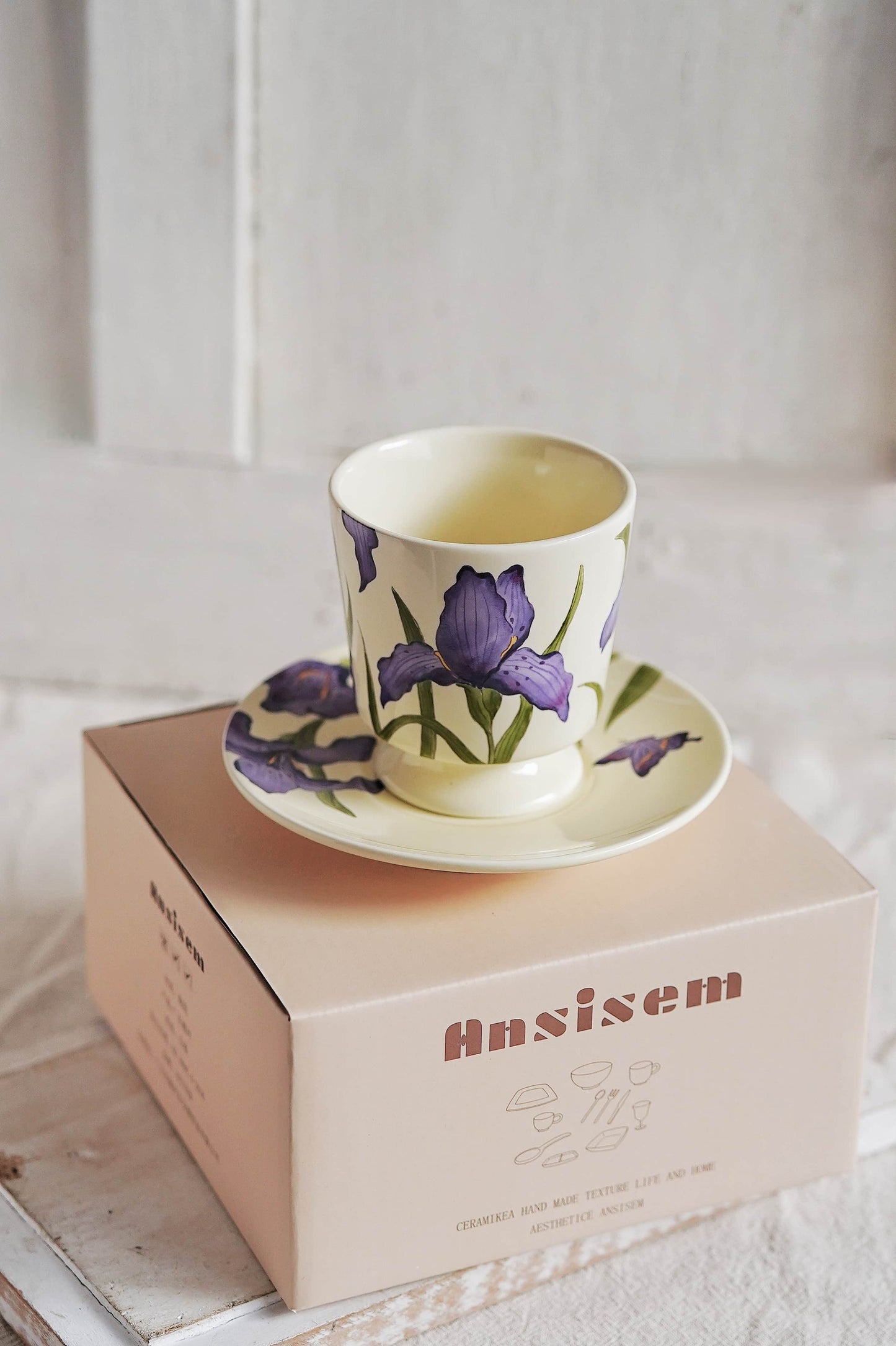Iris Floral Cup & Saucer