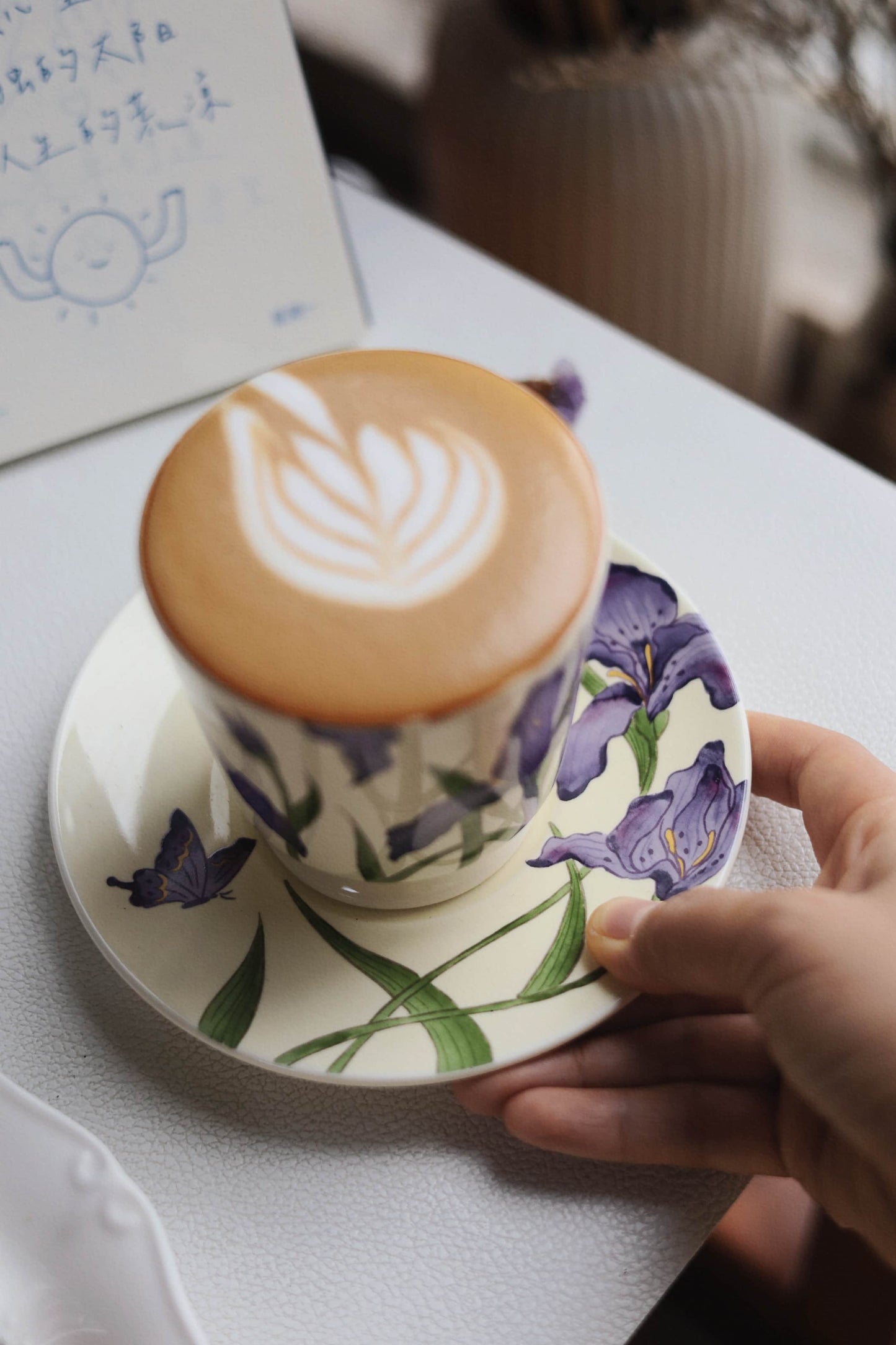 Iris Floral Cup & Saucer