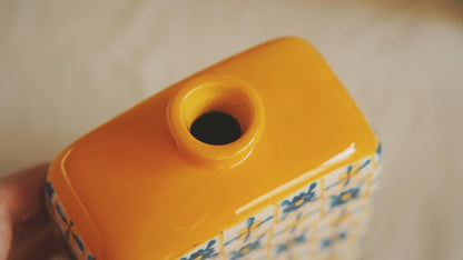 Italian-Style Yellow Gingham Bathroom Set