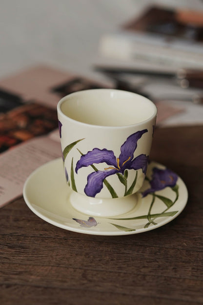 Iris Floral Cup & Saucer